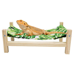 MinrzPet Bearded Dragon Bed side view in green large offers a cozy resting spot.