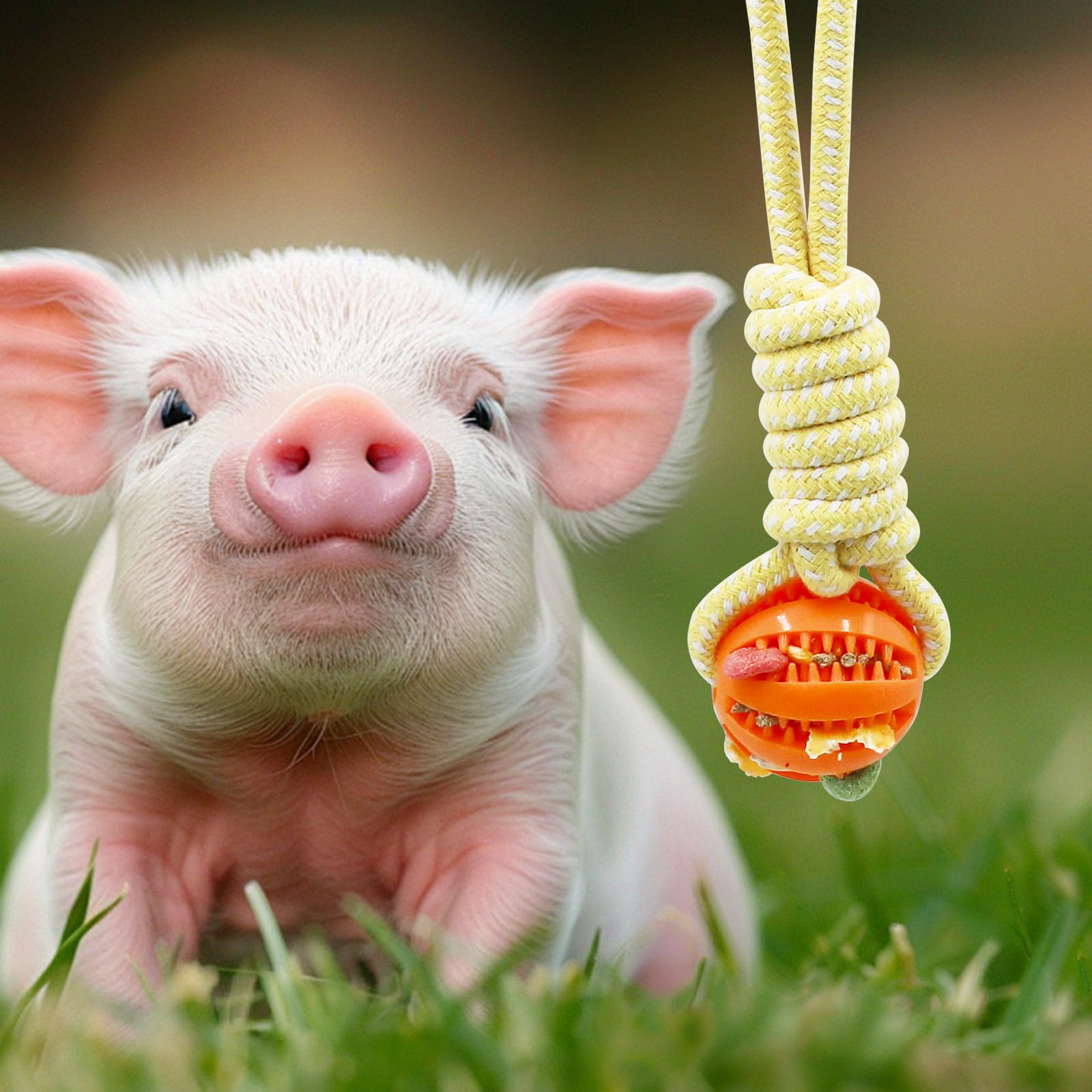 MinrzPet colorful pig treat ball adds variety to play sessions.