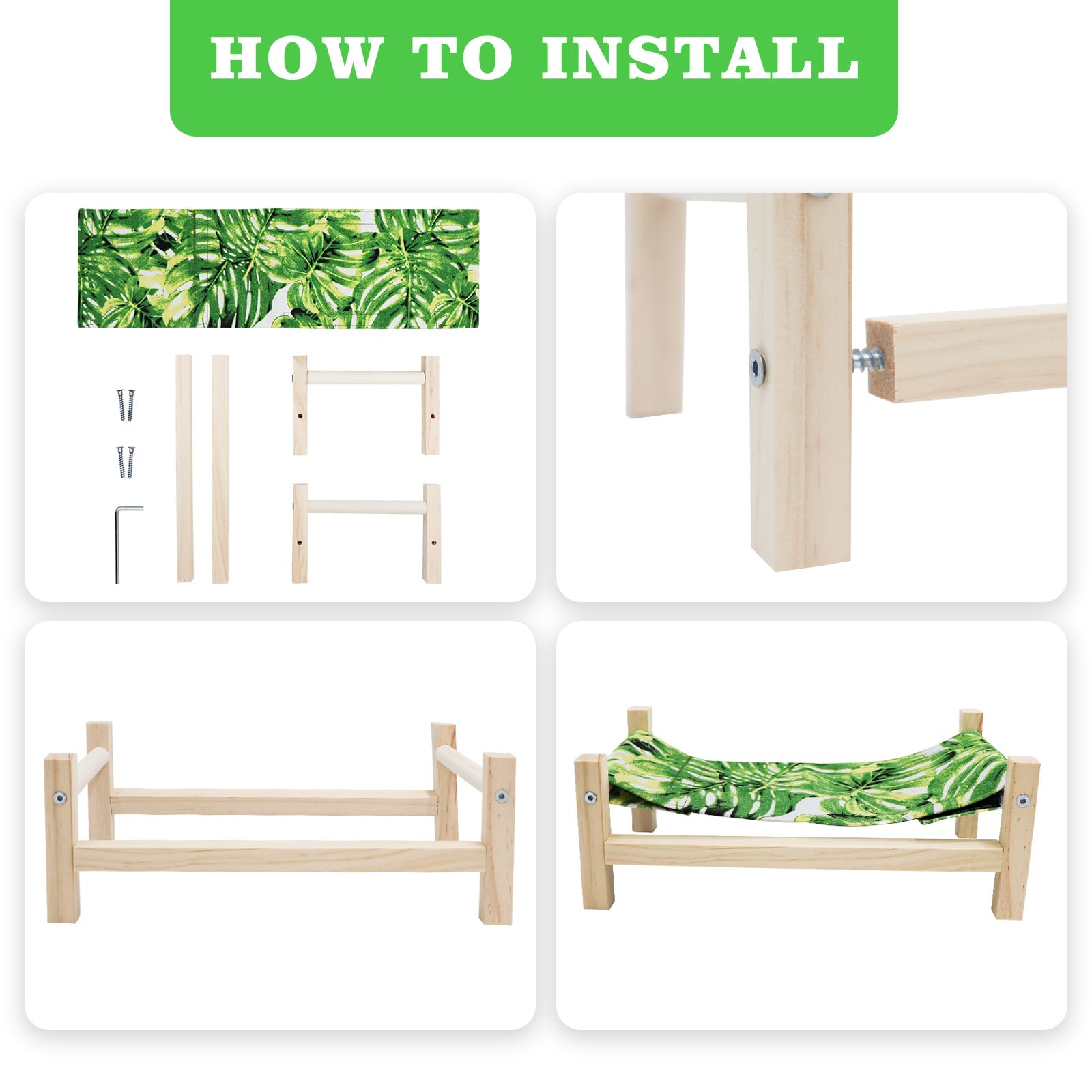 MinrzPet habitat accessory green large hammock adds enrichment and visual appeal to tanks.