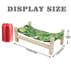MinrzPet wooden hammock top view in green large enhances lounging and enclosure layout.
