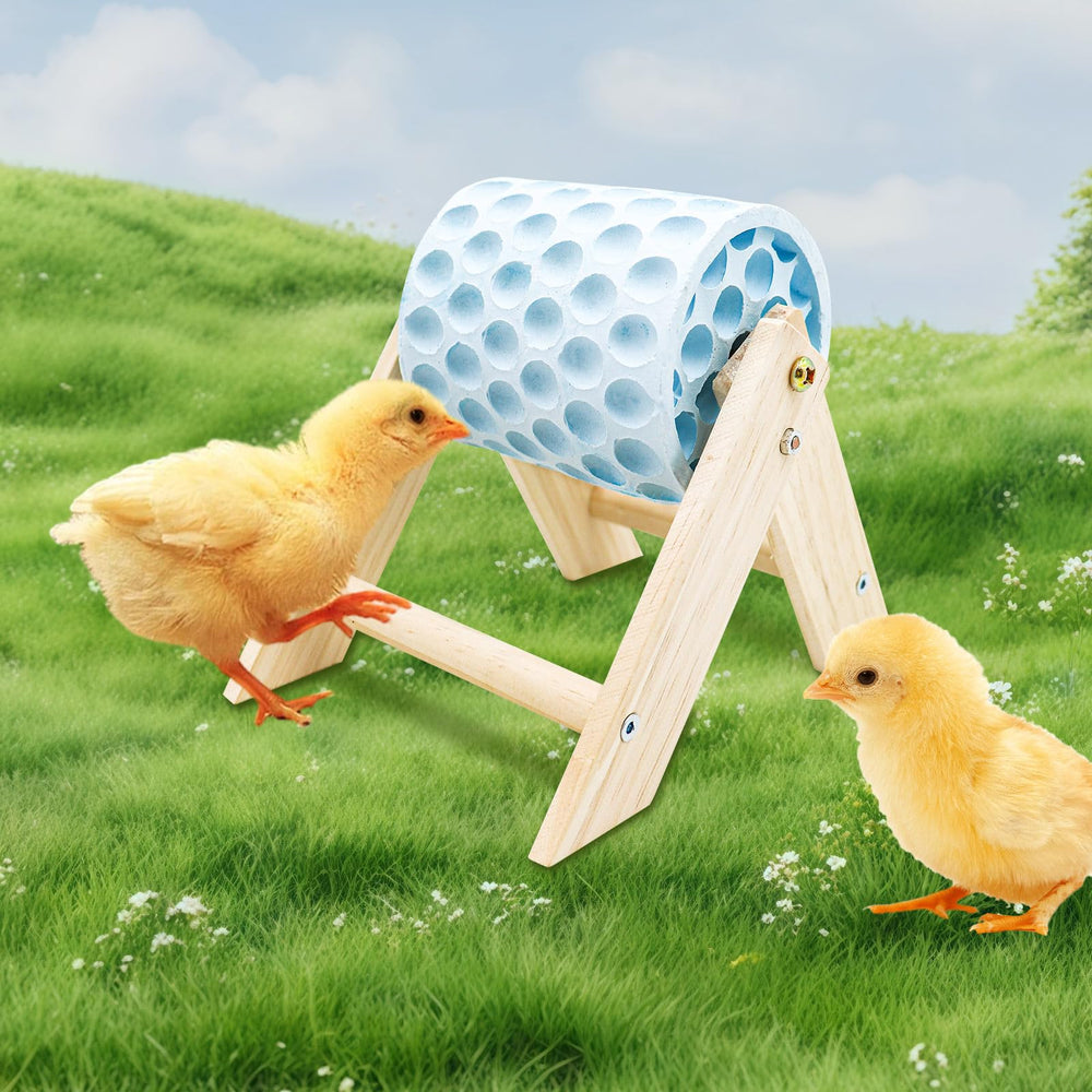 MinrzPet wooden stand with adjustable legs adapts to various coop layouts and heights.