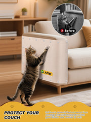 Minyii cat scratch mat trim-to-fit demonstrates easy customization around furniture edges.