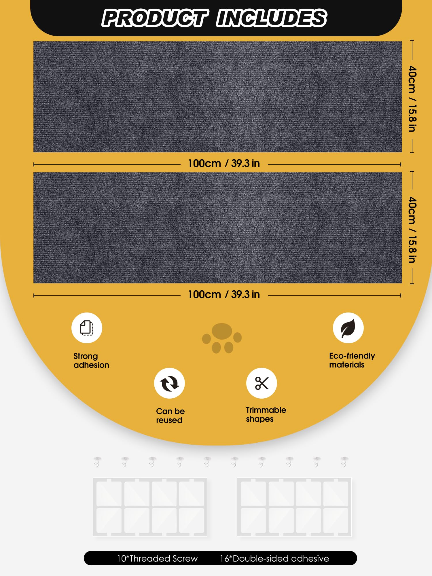 Minyii two-pack 39.4 by 15.8 inch mats provide expansive space.
