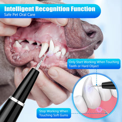 MIONJO Dog Tartar Remover mode buttons, 5 cleaning modes for gentler start.