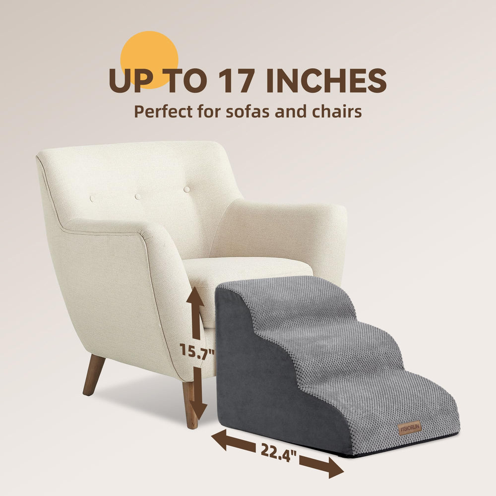 Miorun dog stairs bed-couch-use helps pets reach sofas or beds independently.