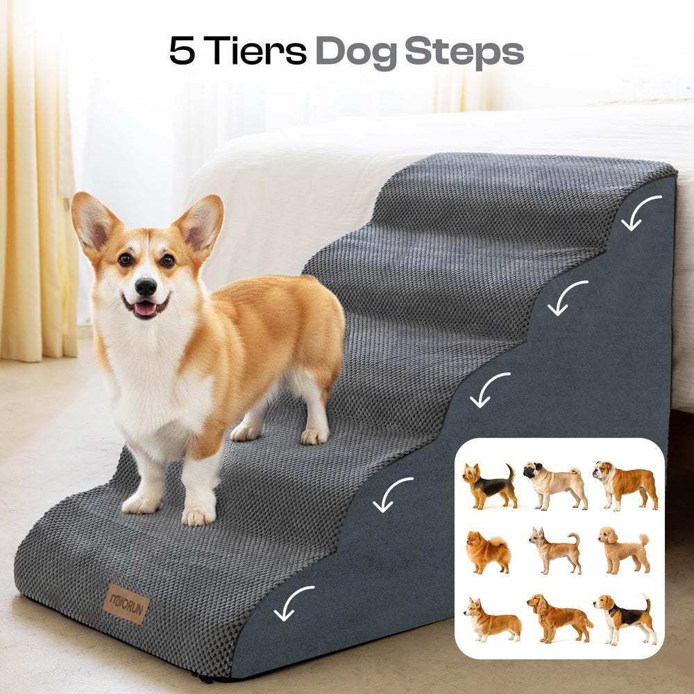 Miorun dog stairs by bed or sofa for independent access.