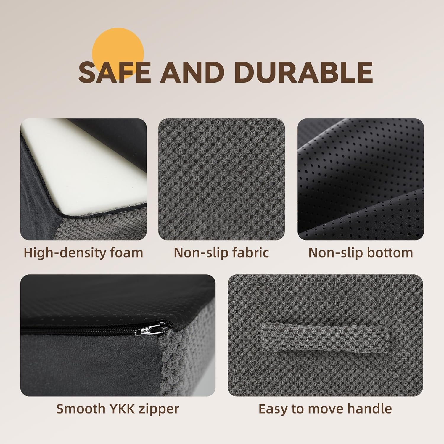 Miorun dog stairs removable-cover is machine washable for easy cleaning.