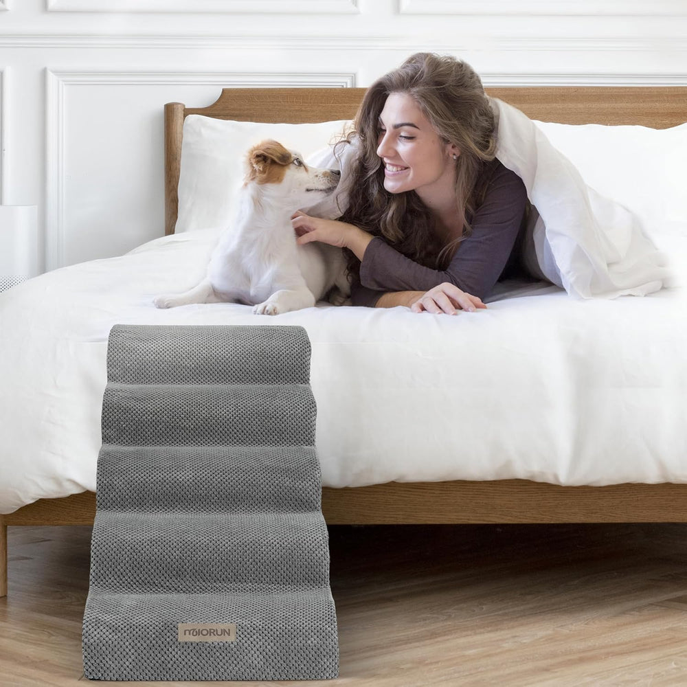 Miorun dog stairs travel-ready design for easy room-to-room movement.
