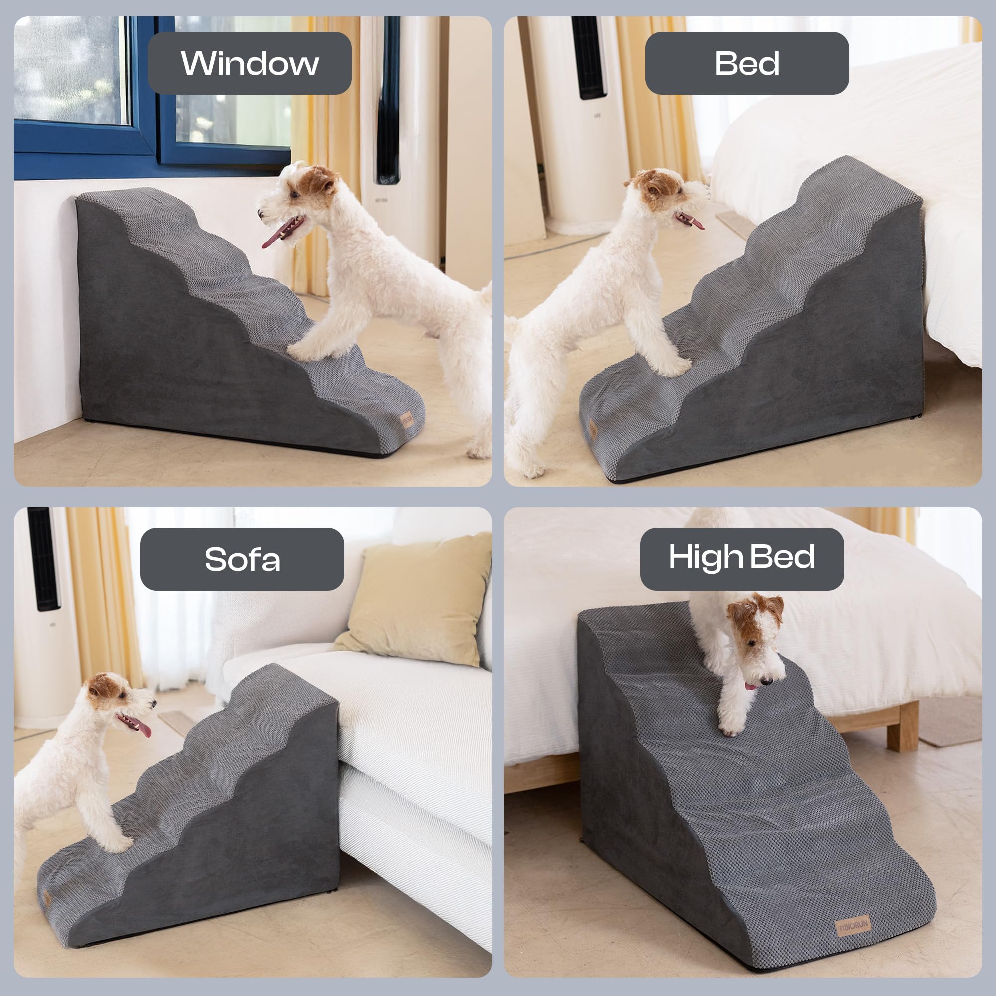 Miorun dog stairs washable cover for easy cleaning and hygiene.