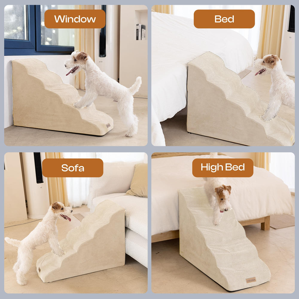 Miorun dog stairs washable cover is easy to machine-wash after muddy days.