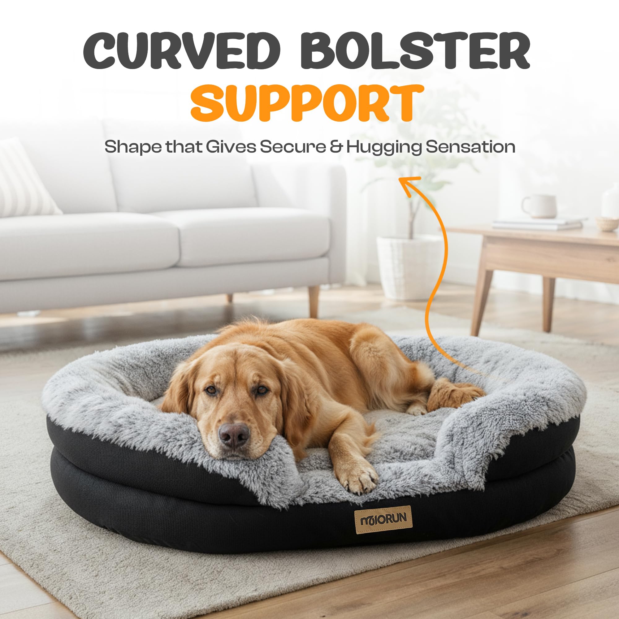Miorun fluffy bed removable cover for easy machine washing.