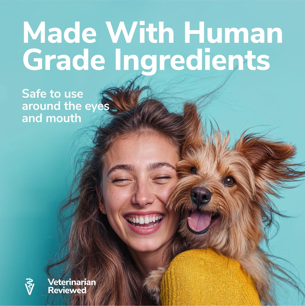 Miracle Vet medicated shampoo close-up shows creamy lather and gentle formula