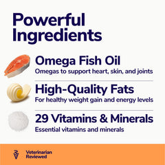 Miracle Vet Weight Gainer easy-dosing spoon demonstrates simple daily mix