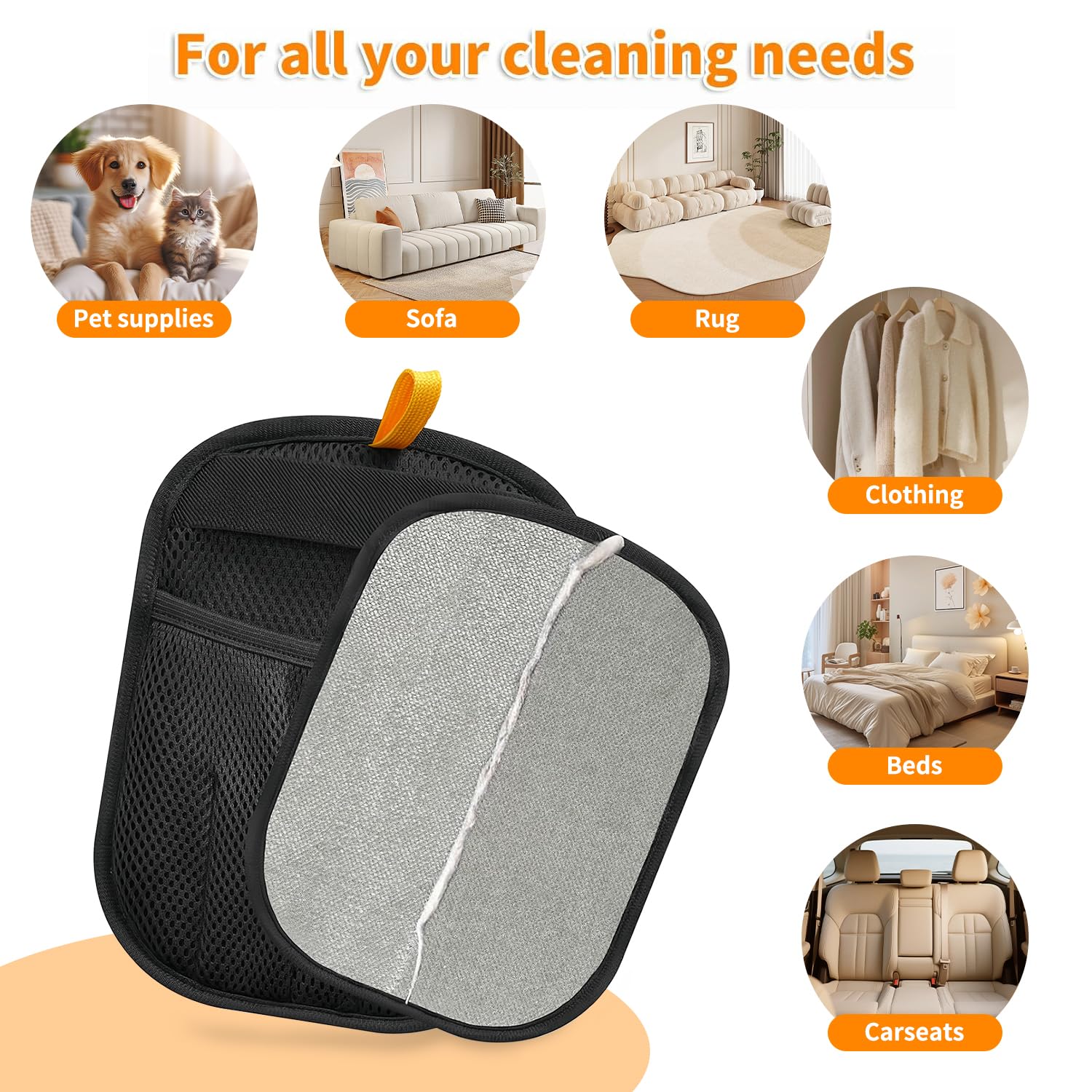 Mirkir electrostatic pet hair remover glove uses static attraction to lift fur.