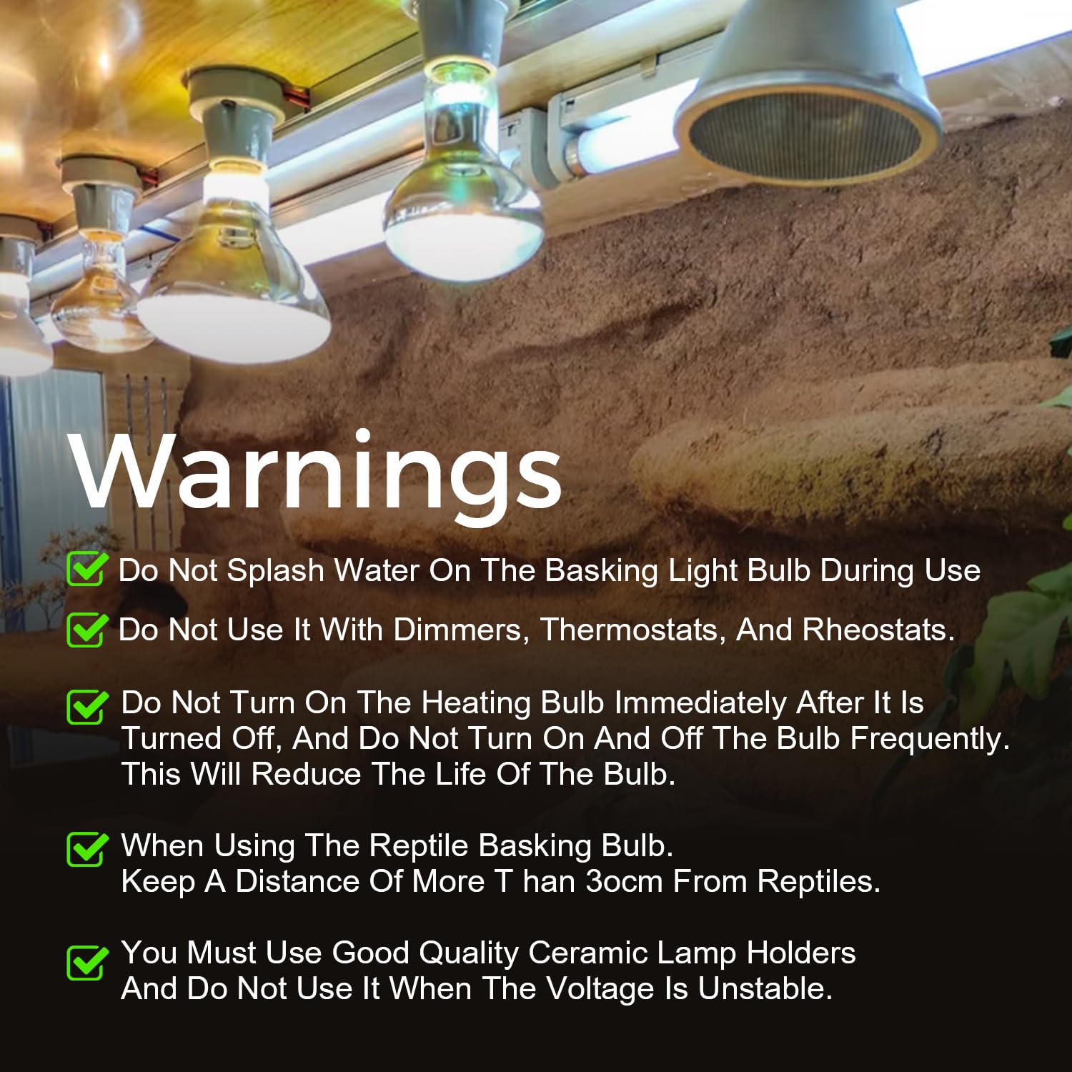 MISDOOD Reptile Heat Lamp helps maintain a natural day-night cycle in enclosures