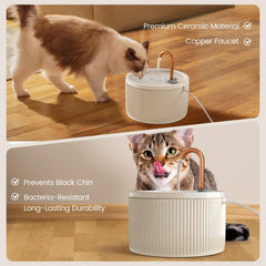 MISFANS dual-filtration system removes debris and odors for cleaner drinking water.