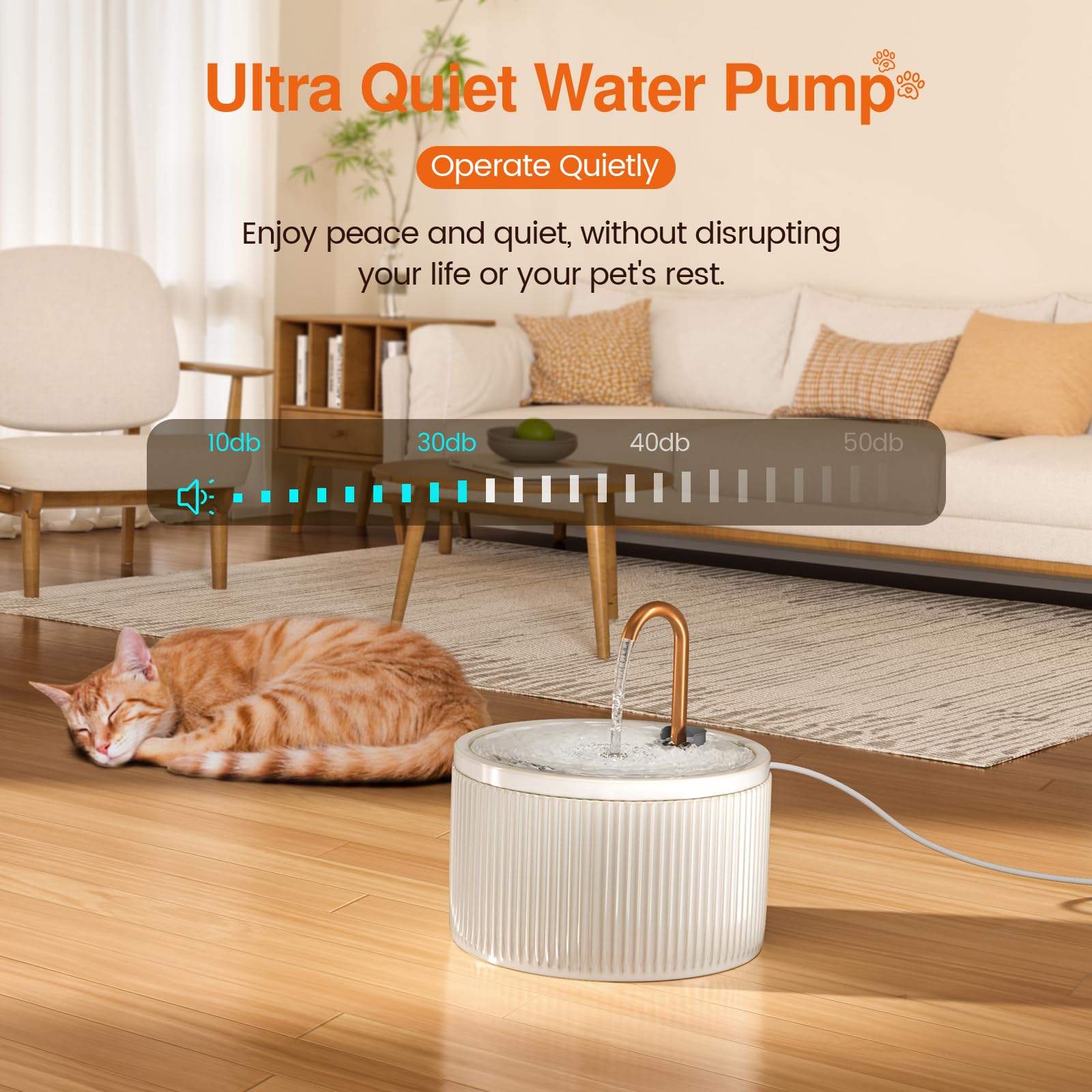 MISFANS pure copper water spout enhances taste and reduces metallic residues for cats.