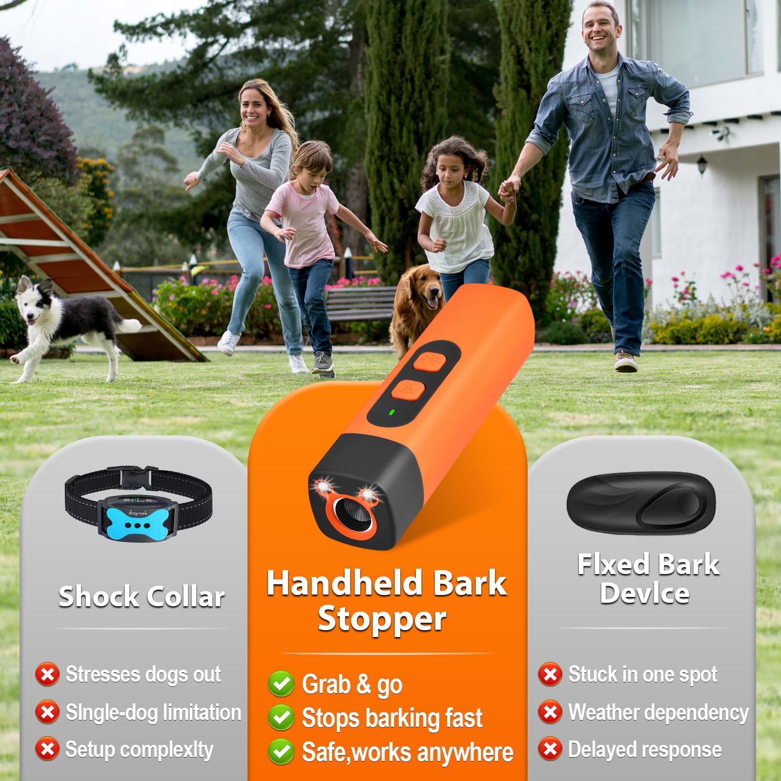 MISNINE night walk bark deterrent device with illumination for safety