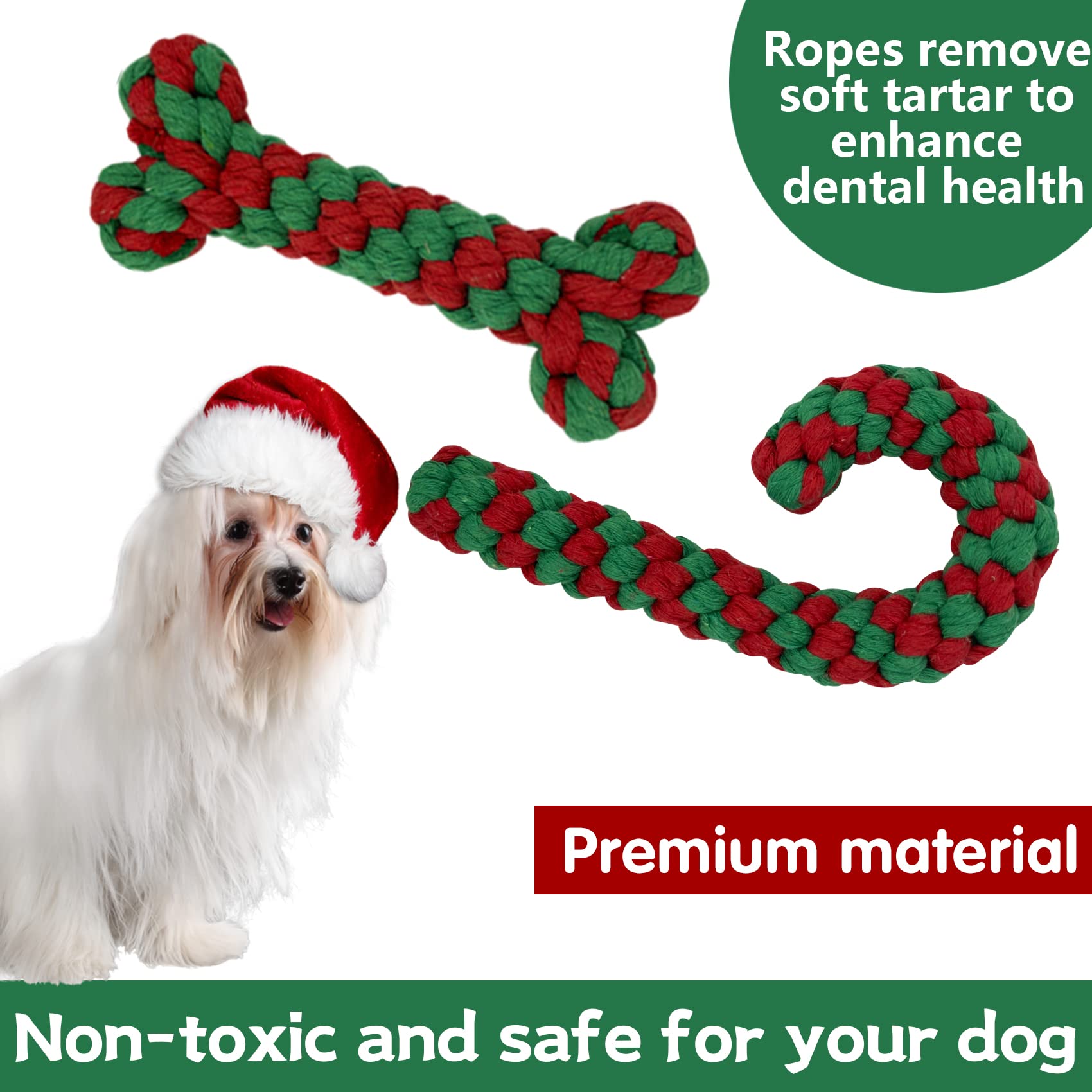 MISS FANTASY Christmas dog toys four-pack showcases a festive giftable assortment