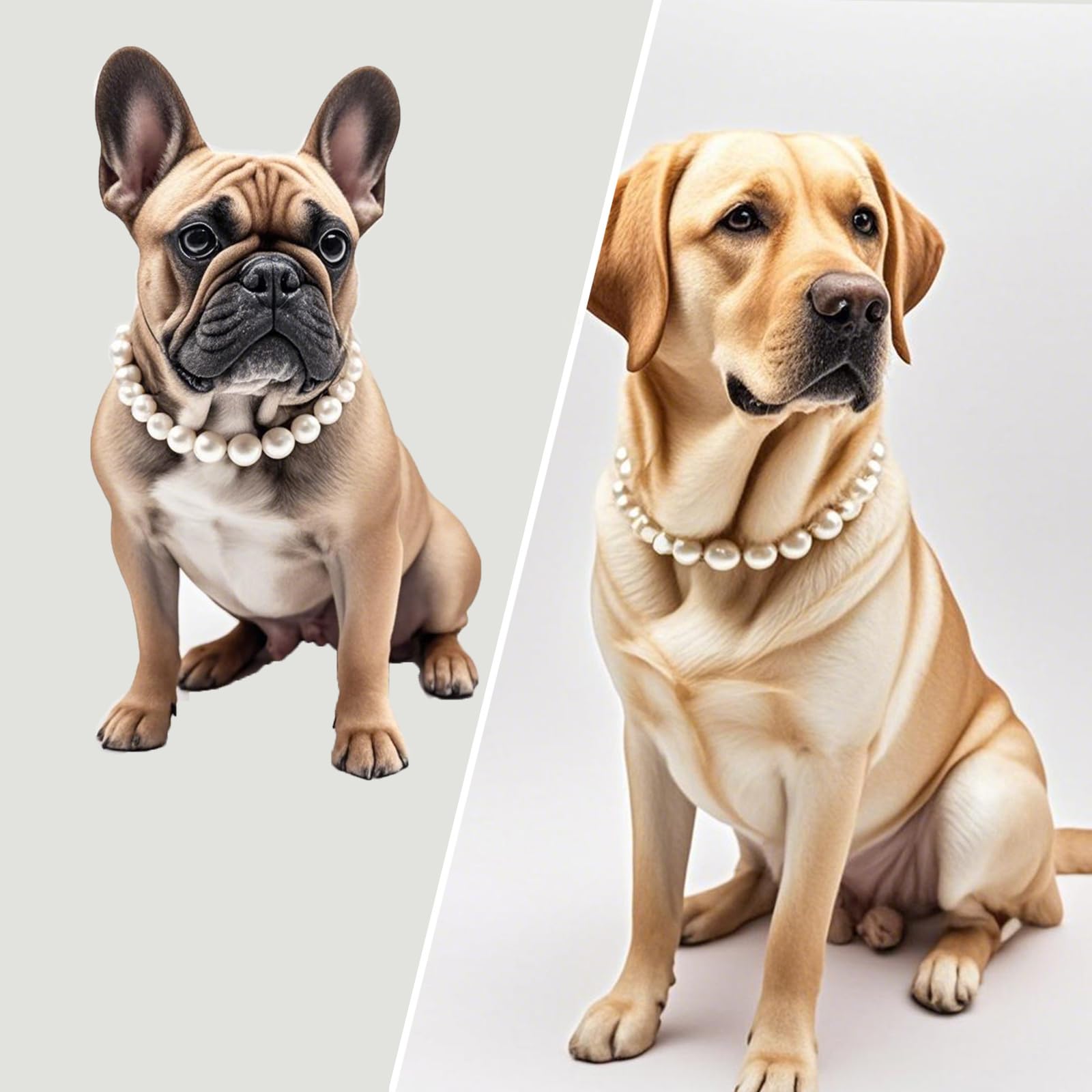 MISS PET elegant pearl collar adds formal-dining ready style