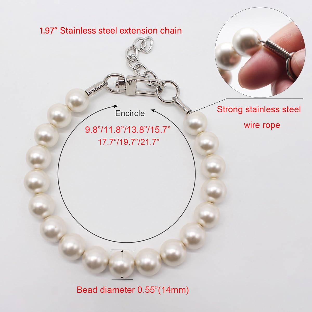 MISS PET dog collar with stainless steel core for durable, secure wear