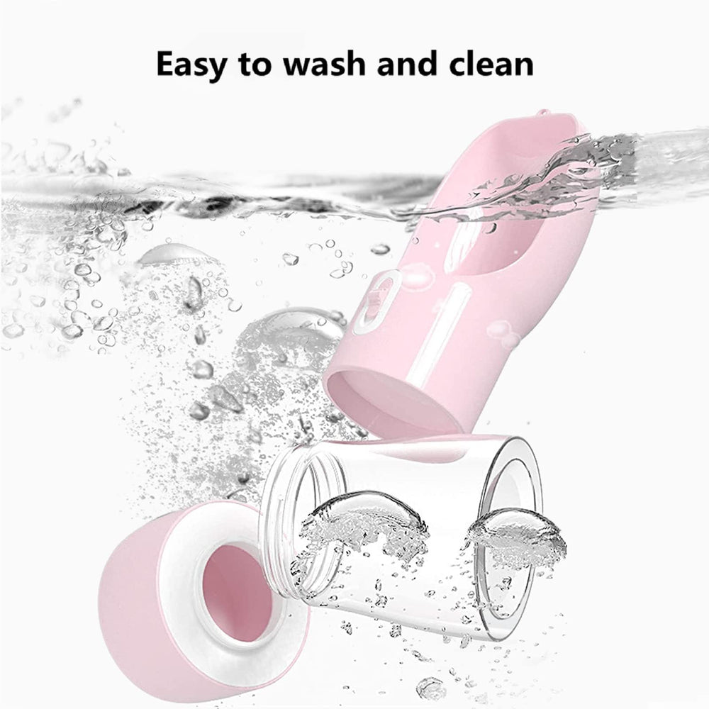Misthis dog water bottle pink color for stylish pet travel