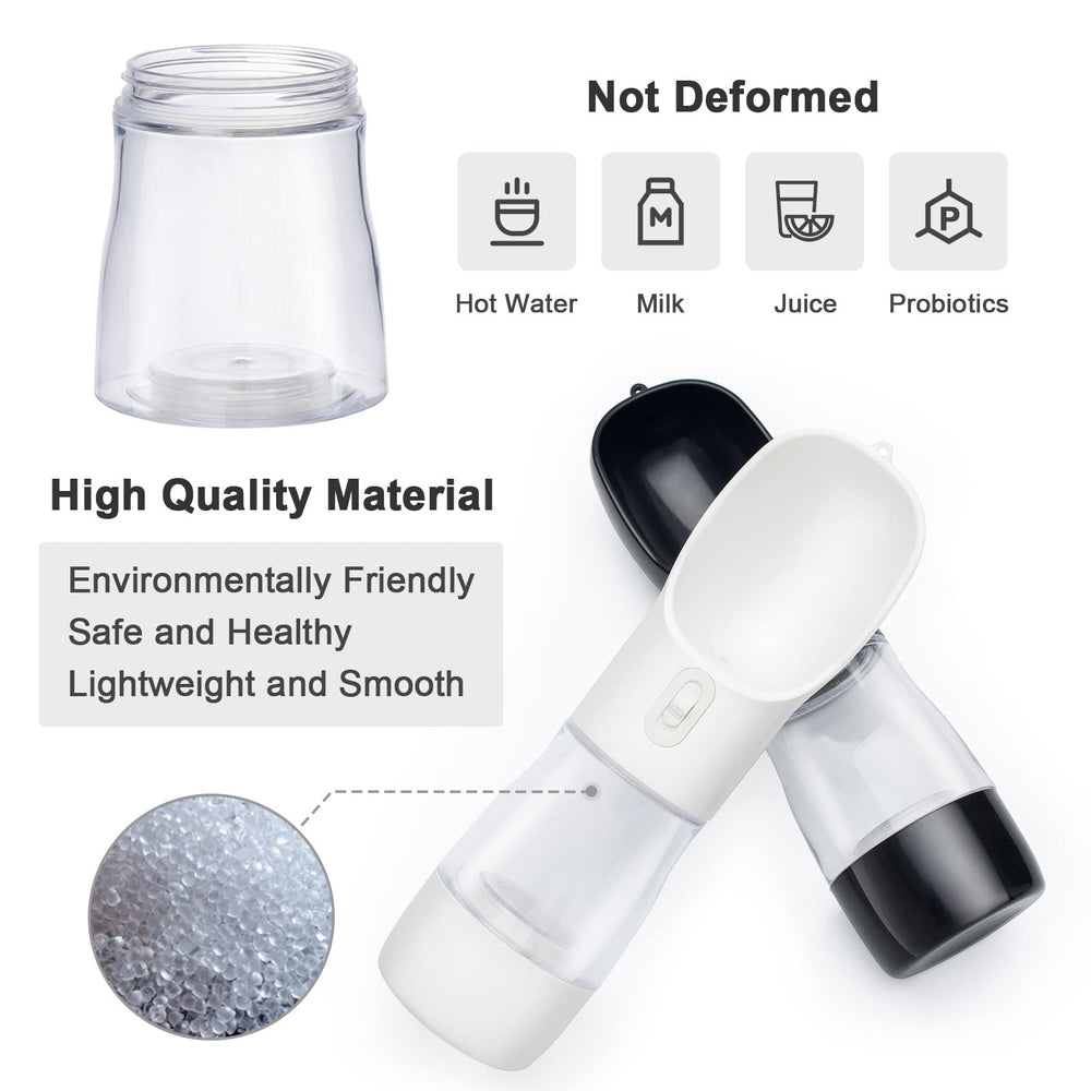 Misthis dog water bottle with bowl attachment for easy on-the-go feeding.
