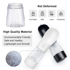 Misthis dog water bottle with bowl attachment for easy on-the-go feeding.