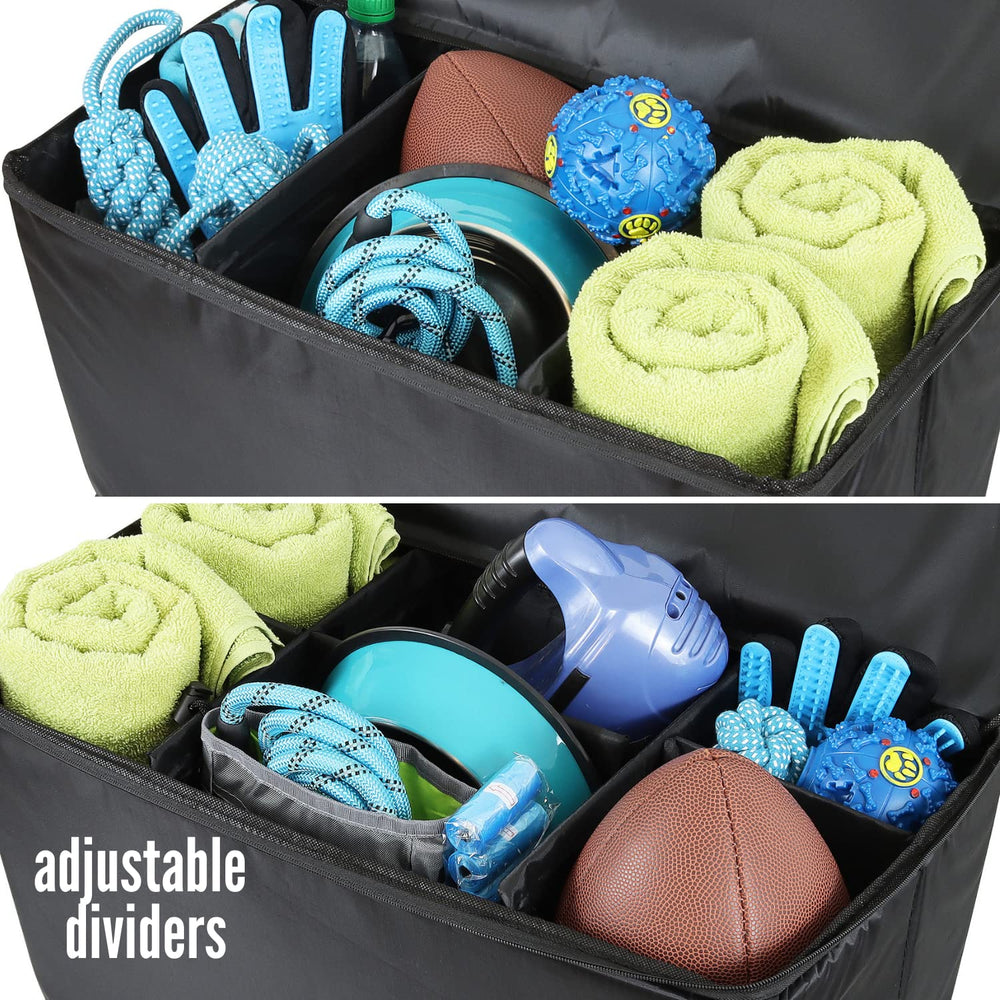 MISTIC COOL back seat bridge with adjustable dividers keeps essentials organized.