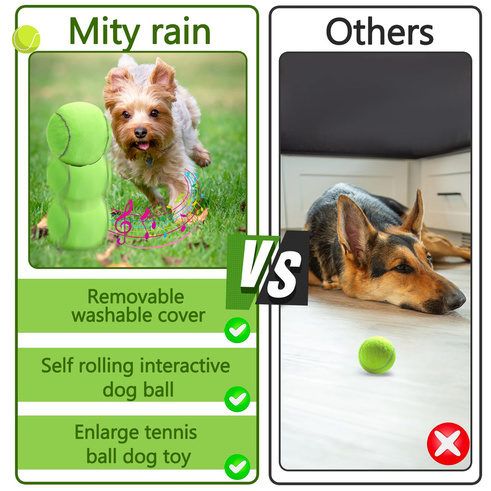 Miti Rain rechargeable dog toy with charging cable supports longer play sessions.