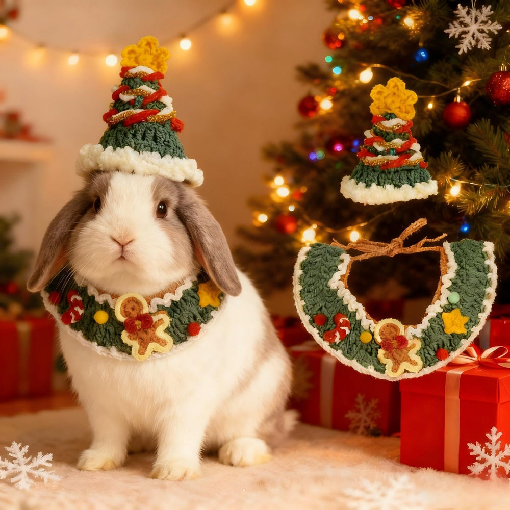MITOCAPY Christmas tree hat on a cat for festive gatherings.