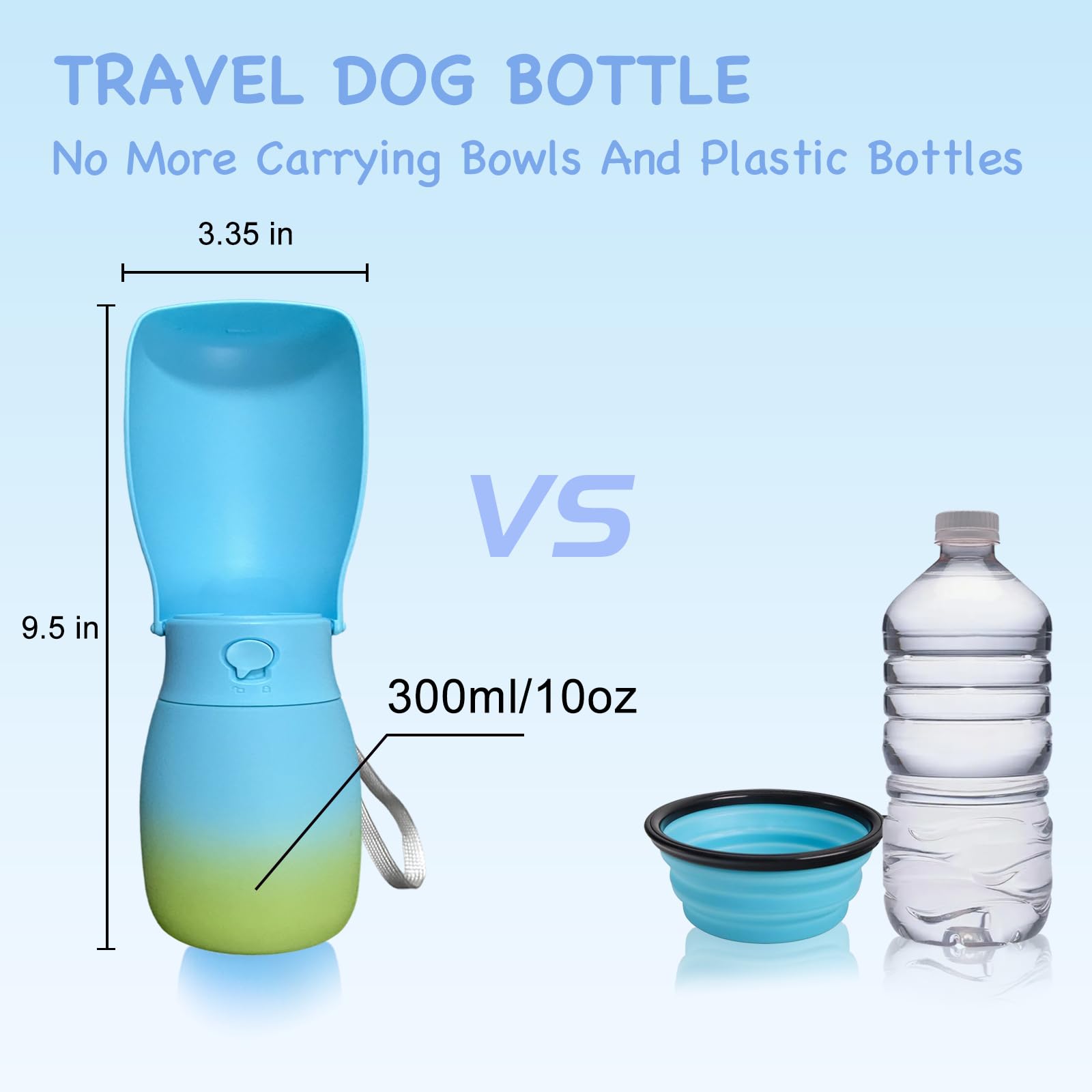 MITOCAPY dog travel water bottle built-in filter keeps water fresh