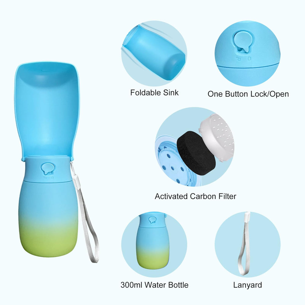 MITOCAPY dog travel water bottle foldable design fits in backpack