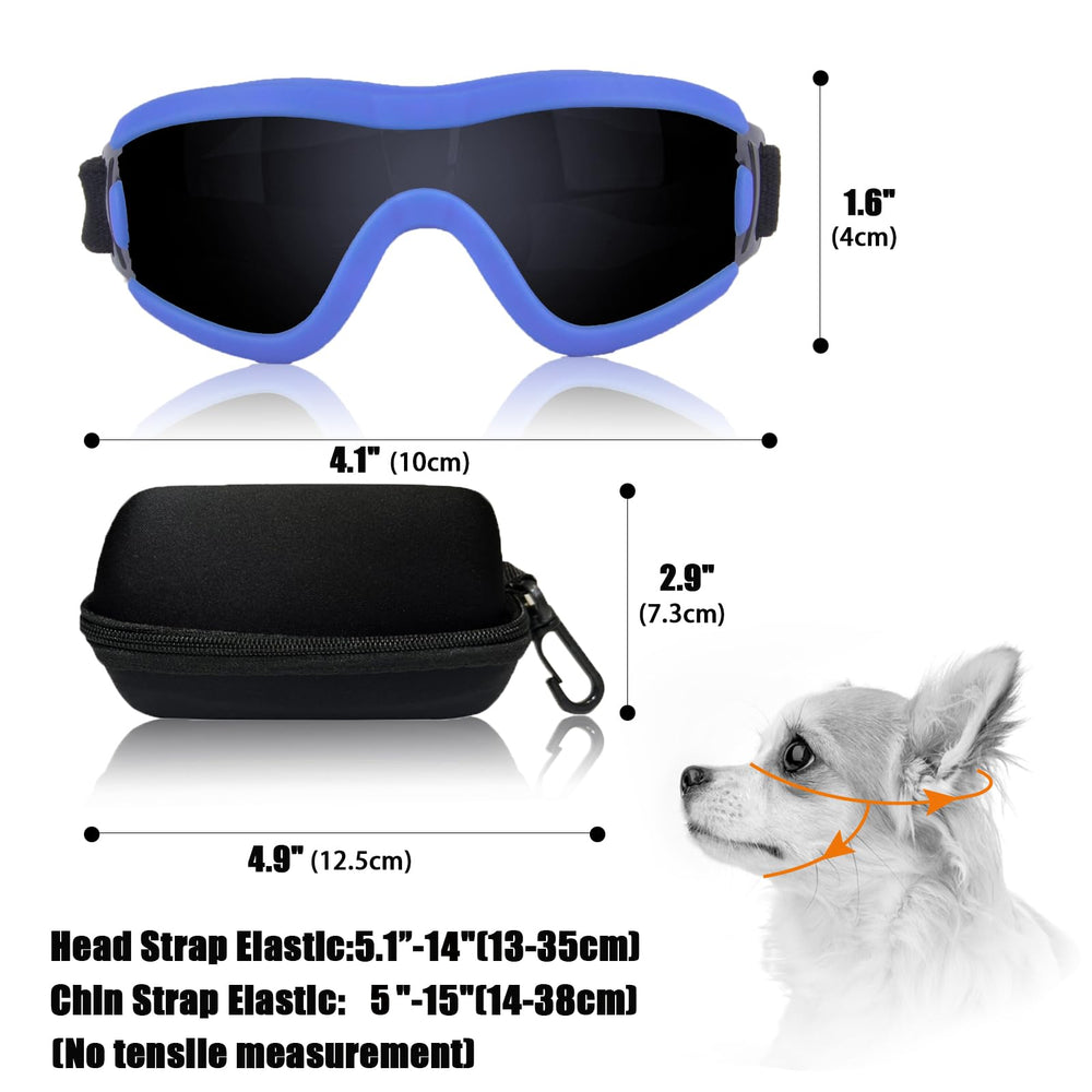 Mitubati dog goggles with adjustable strap ensure a secure comfortable fit.