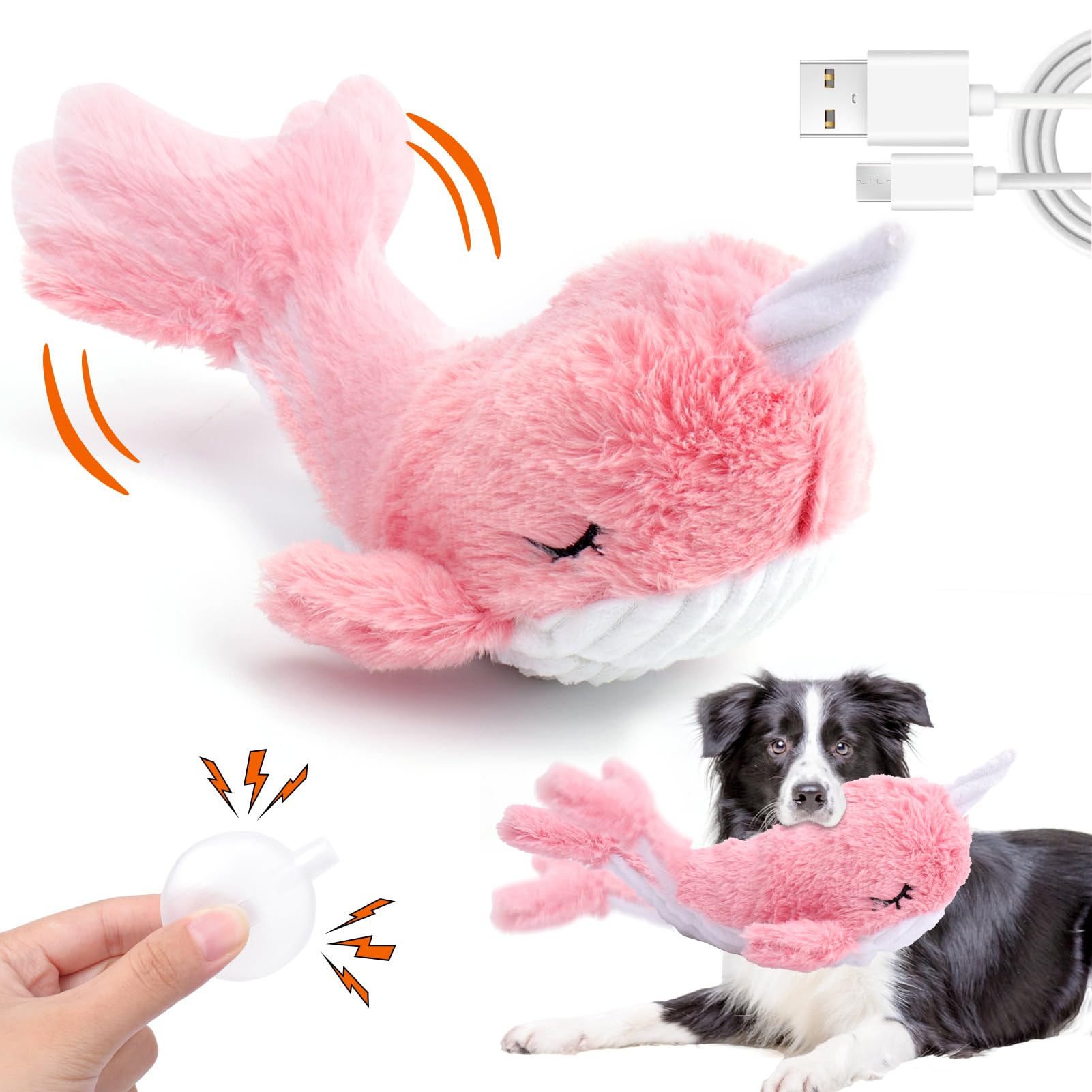 Mity Rain 2in1 interactive fish toy engages dogs with squeak and wiggle