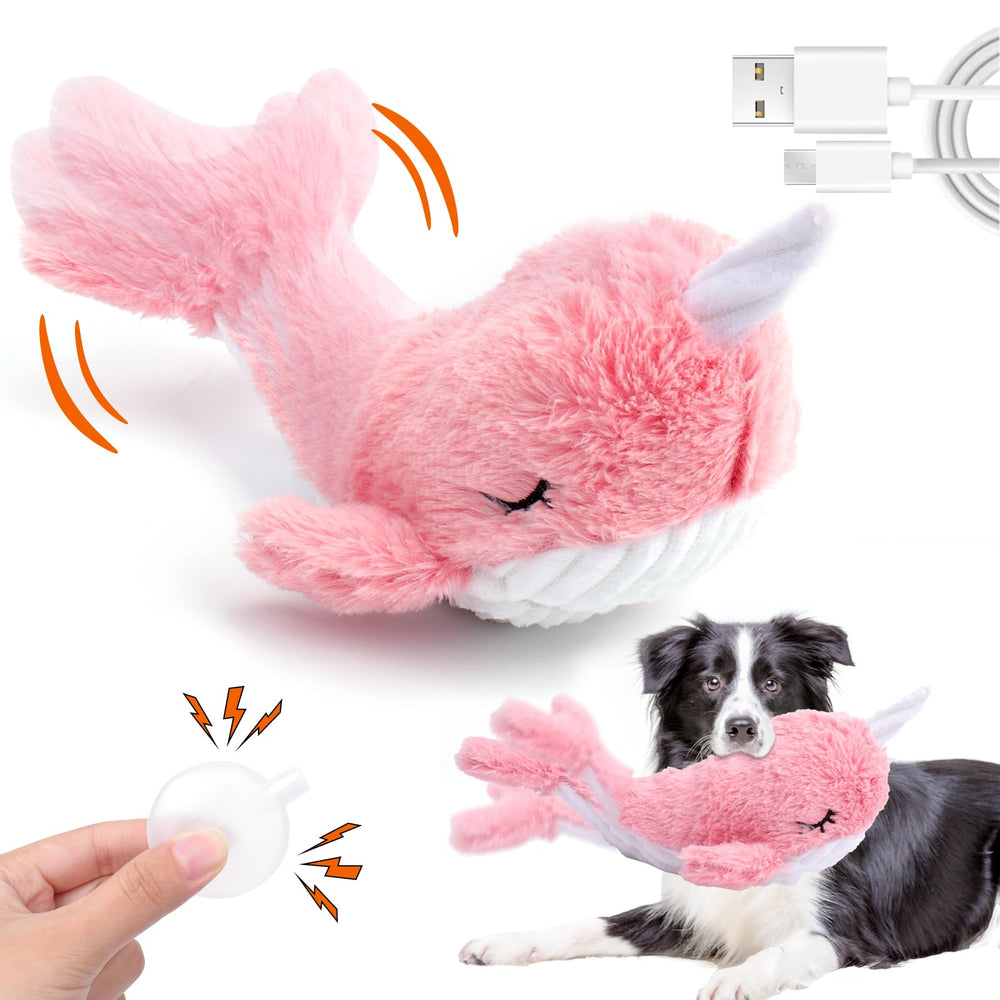Mity Rain 2in1 interactive fish toy engages dogs with squeak and wiggle