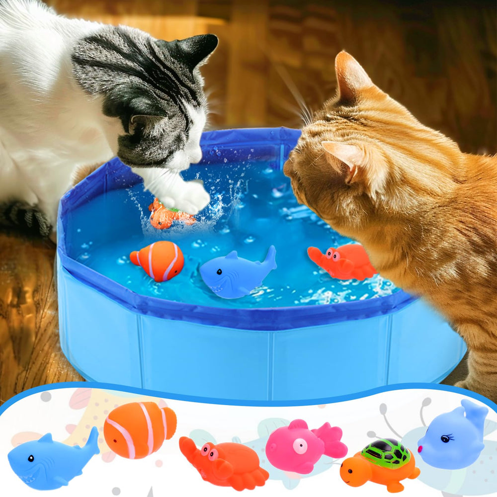 Mity rain Blue cat toy inspires calm, interactive exploration.