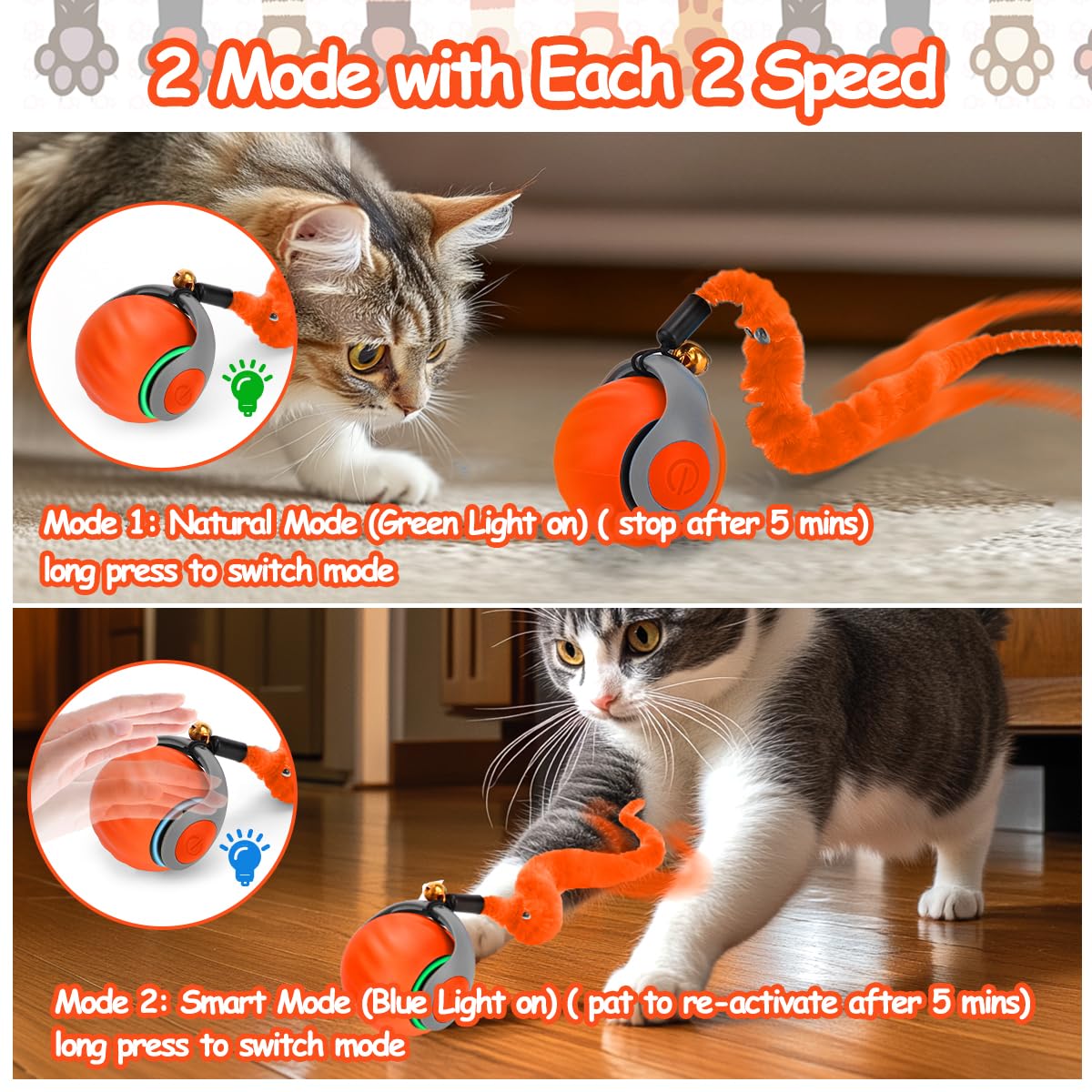 Mity Rain cat ball cover orange closeup highlights anti-scratch design protecting furniture.