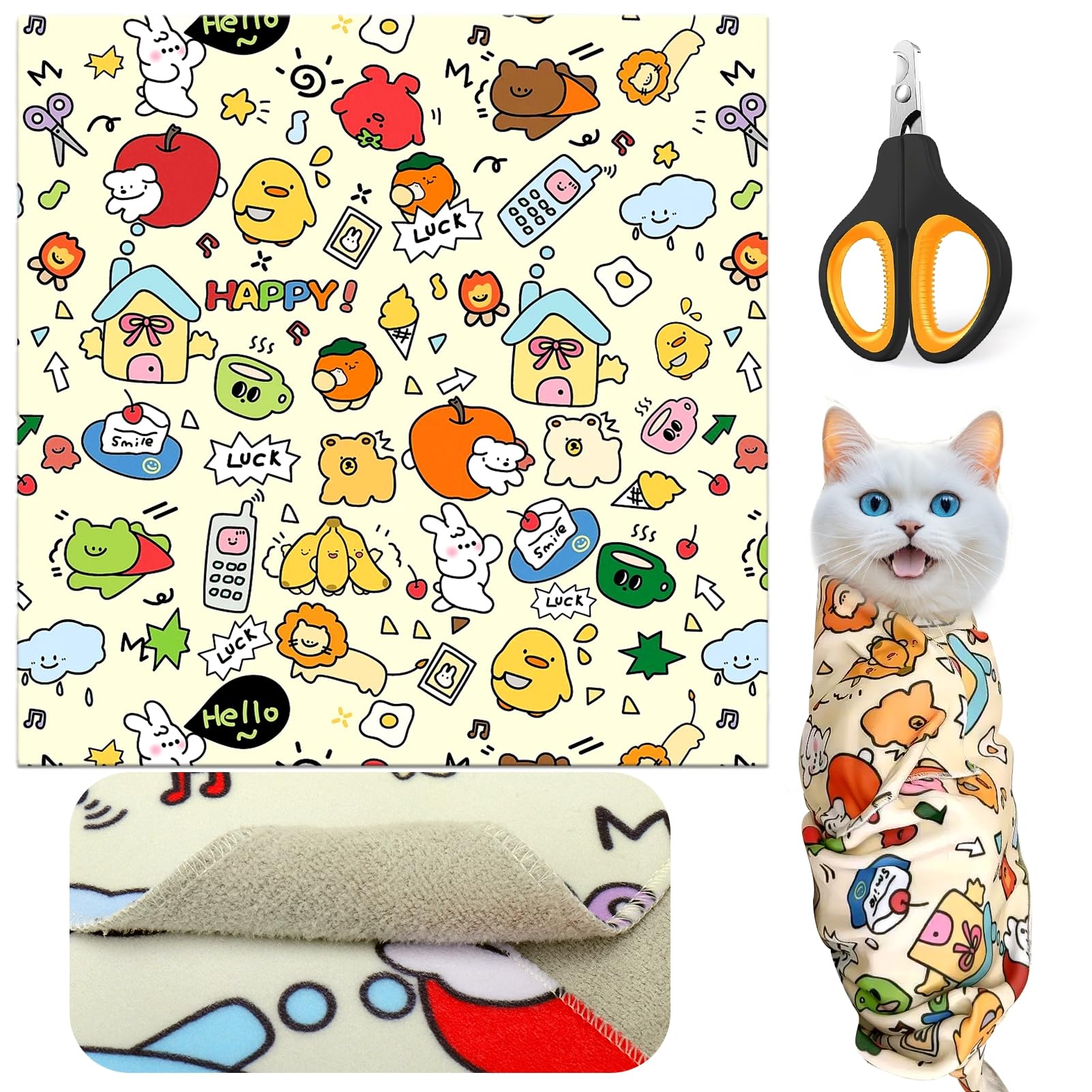 Mity rain cat wrap nail clipping: secure grooming during trimming