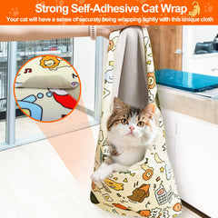 Mity rain cat wrap self-adhesive closure keeps wrap in place during grooming