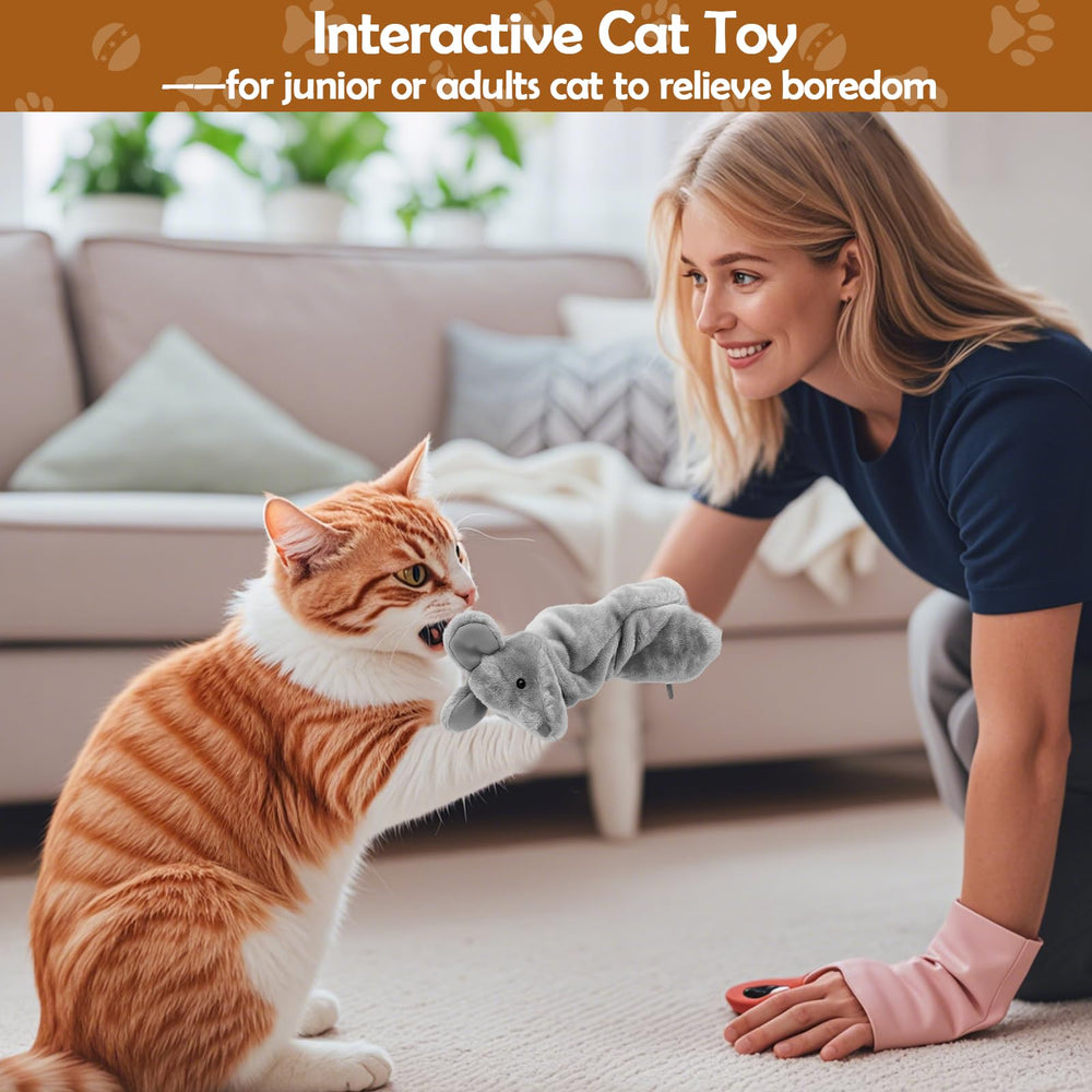 Mity rain cat wrestling toy puppet plush fabric closeup highlights arm-protect design for worry-free sessions.