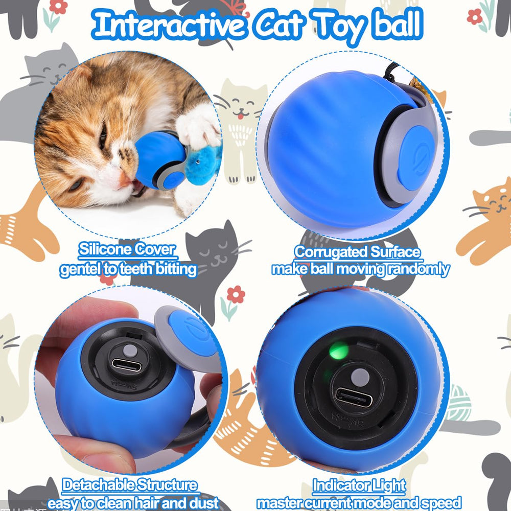Mity Rain interactive cat toy ball smart mode indicator shows active mode