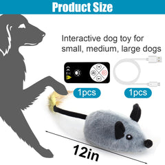 Mity rain interactive dog toy gray action shot highlighting chase play and engagement