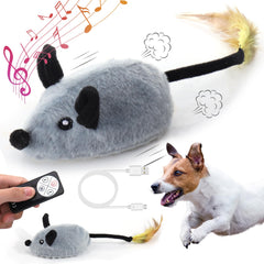 Mity rain interactive dog toy gray front view showing realistic mouse design for solo play