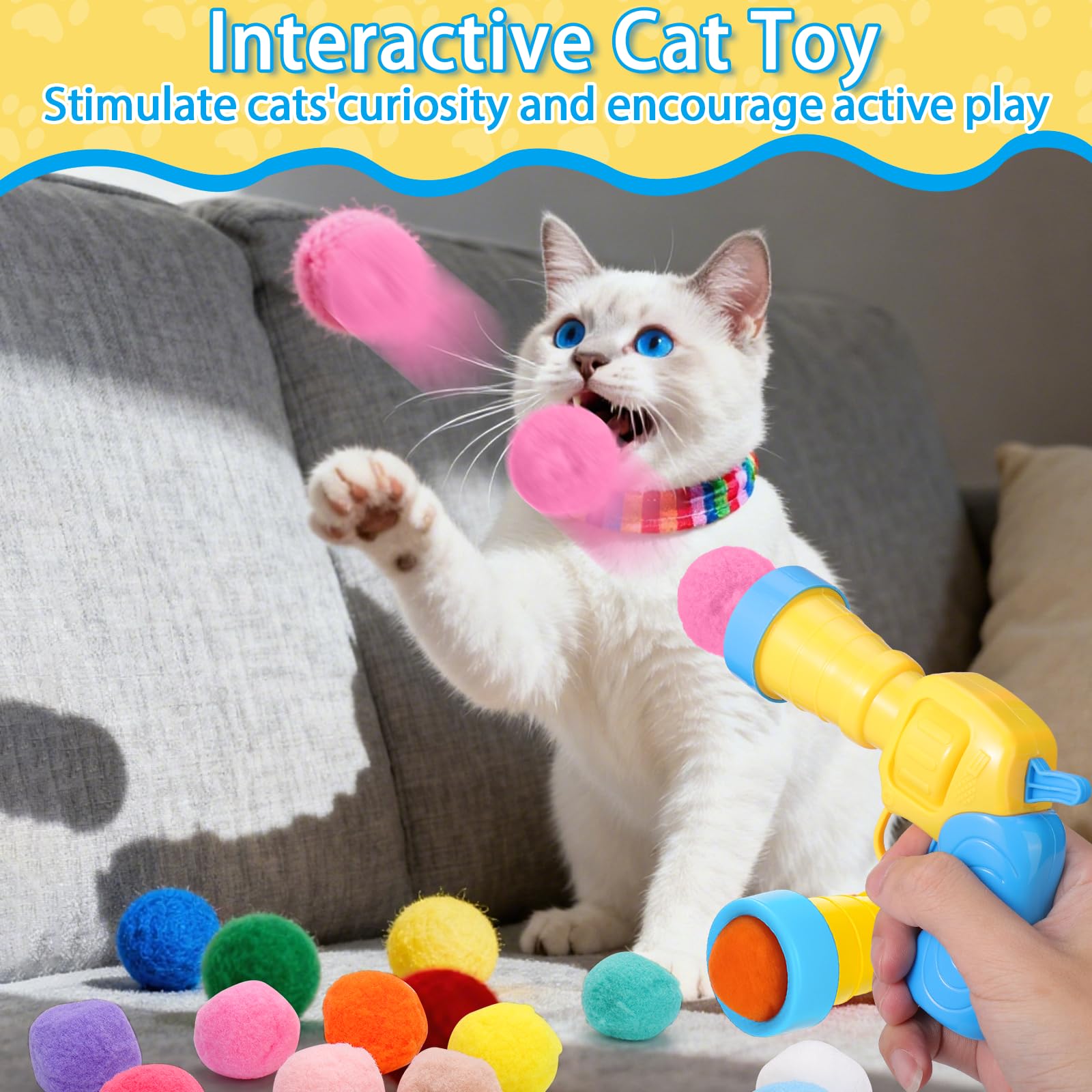 Mity Rain pom-pom balls plush softness for kittens.