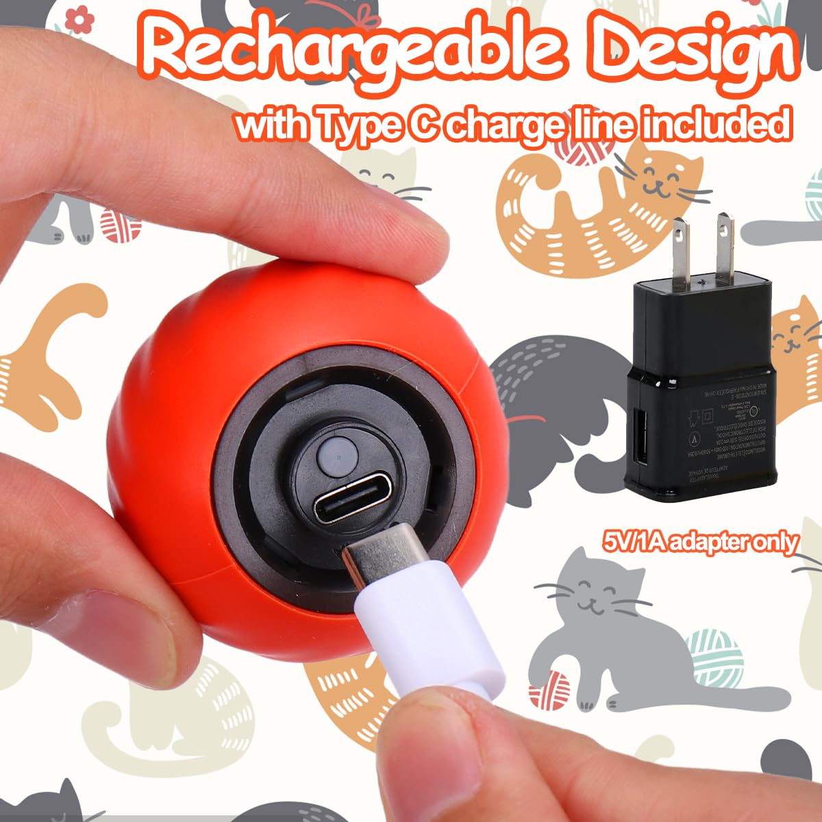 Mity Rain rechargeable orange ball supports long play sessions after quick charge.