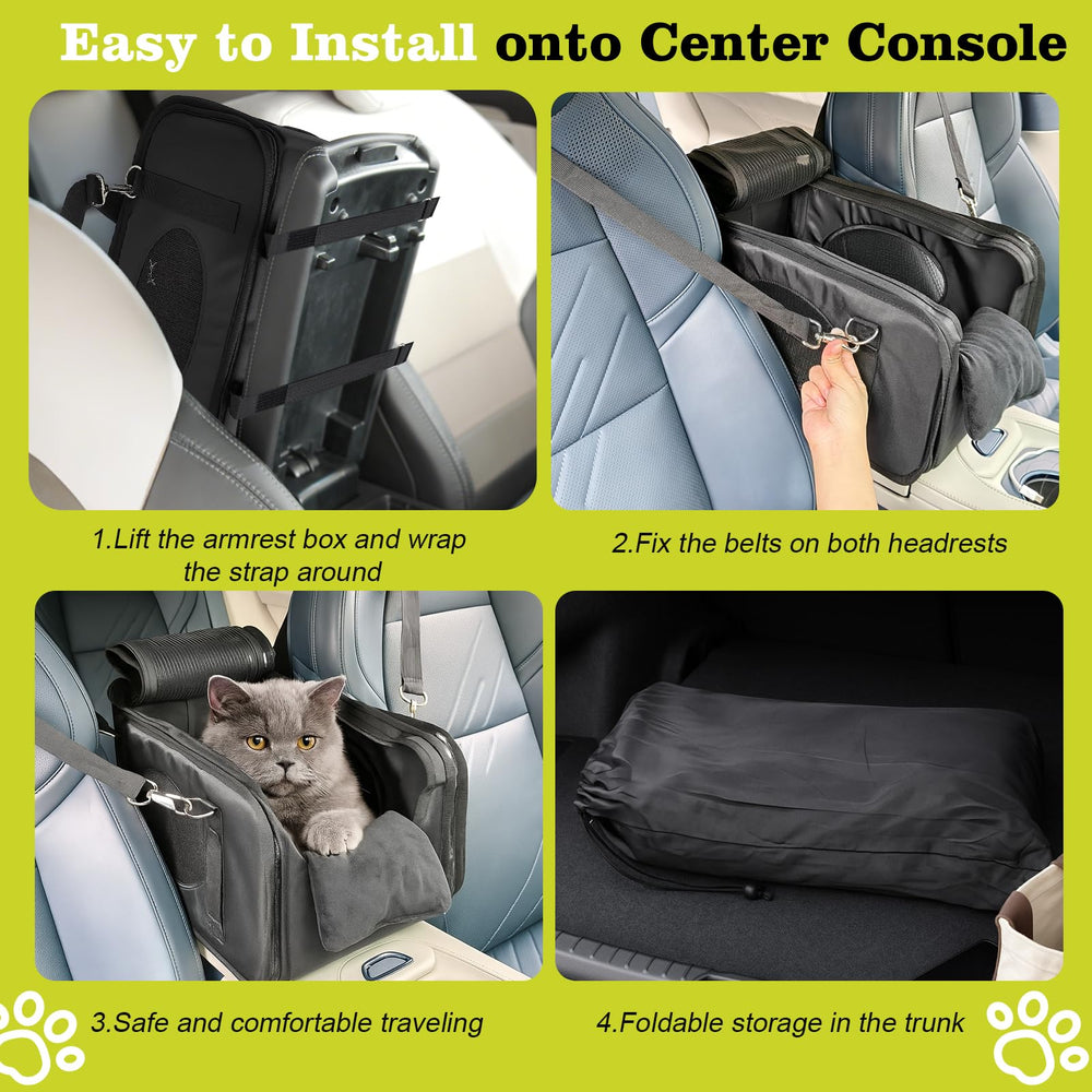 Mity Rain small-pet center-console fit 0-15lbs enables easy installation in most cars.