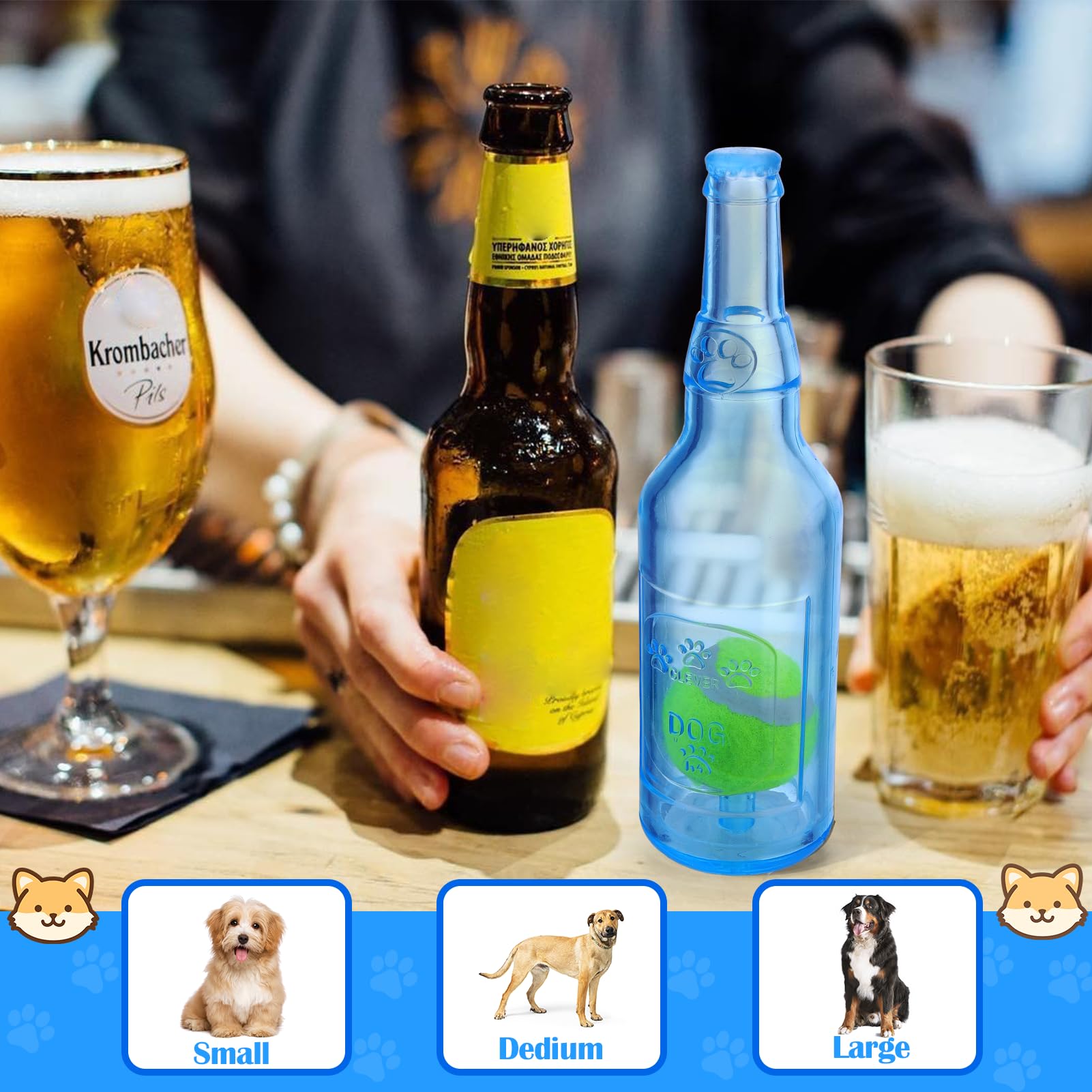 Mity rain water bottle dog toy squeaker closeup for sensory engagement