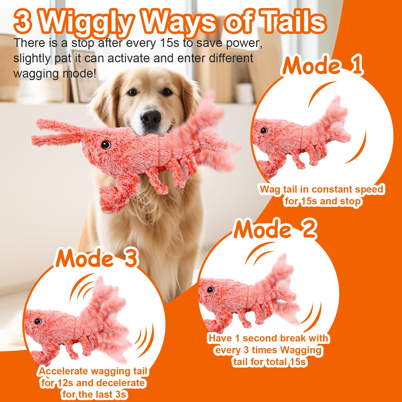 Mity rain Wiggly Lobster in motion enhances dog interaction and energy burn.