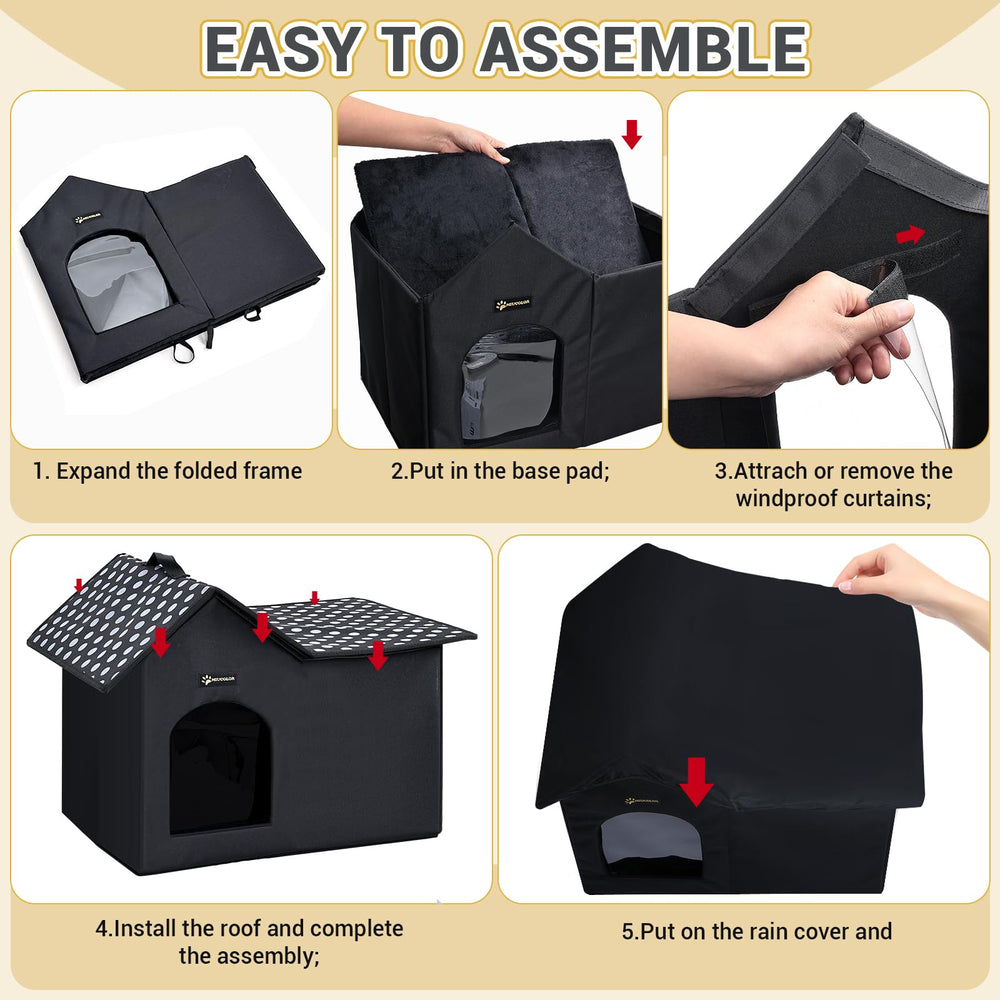 MIU COLOR Outdoor Cat House cleaning image shows easy maintenance outdoors.
